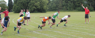 People running field trees group - a field next free wallpaper