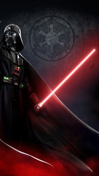 Darth vader dark background red 3 - a red light saber free wallpaper
