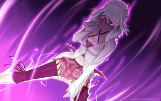 White haired purple dancer glowing - a purple outfit free wallpaper