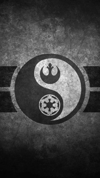 Star wars symbol black background 4 - a white stripe free wallpaper for mobile