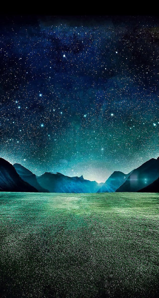Night sky stars grass mountains - night sky free wallpaper for mobile
