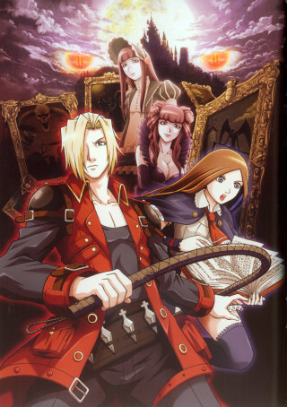 Anime characters group castle background - a picture frame free wallpaper for mobile