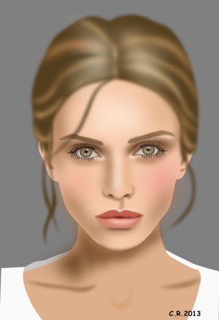 Woman white shirt brown hair 2 - free 3d render wallpaper for mobile