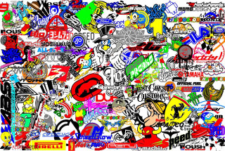 Stickers white background red black - ed roth free wallpaper for desktop