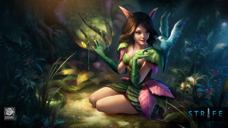 Woman green dress sitting ground - league of legends free wallpaper