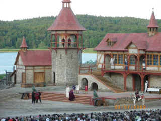 Castle clocktower group people standing - roof free wallpaper for desktop