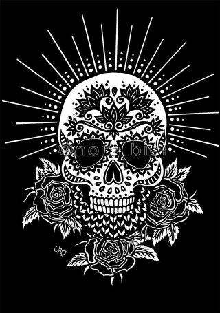 Skull roses sun rays forehead - araceli gilbert free wallpaper for mobile