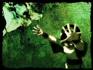 Creepy person hands green background - his hands out in front free wallpaper