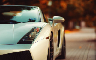 White sports car street sidewalk - luxury free wallpaper