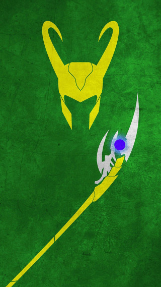Green yellow sword demon stylized - free minimalism wallpaper