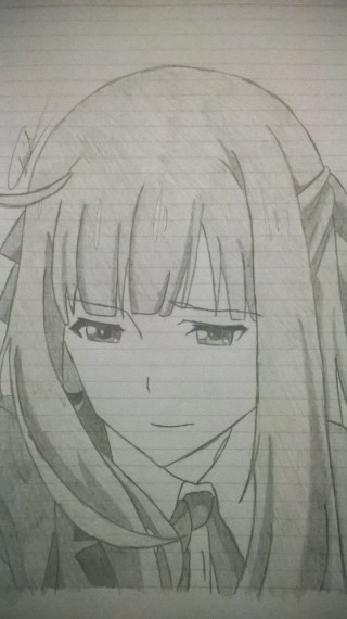 Girl long hair scarf drawing - artist free wallpaper for mobile