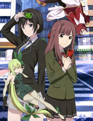 Anime girls group building green - aimitsu free wallpaper for mobile