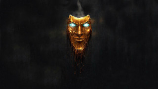 Steampunk mask glowing eyes dark - the dark background free wallpaper for desktop