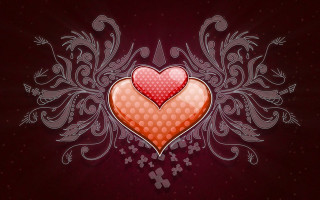 Heart cross floral design side - in the middle free wallpaper
