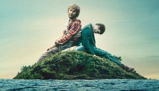 Two men small island ocean - les automatiste free wallpaper