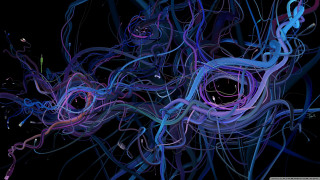 Colorful abstract painting lines curves - line free wallpaper