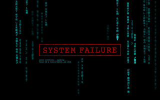 System failure black background green - les automatiste free wallpaper