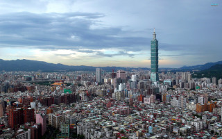 City skyline tall buildings mountains - dong yuan free wallpaper for desktop