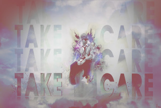 Man guitar sky clouds take - his hand and a sky background free wallpaper