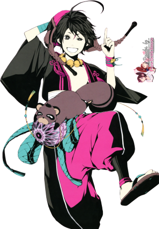 Woman kimono holding cat knife - toyism free wallpaper for mobile