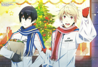 Anime characters christmas kaito blonde - two anime character free wallpaper