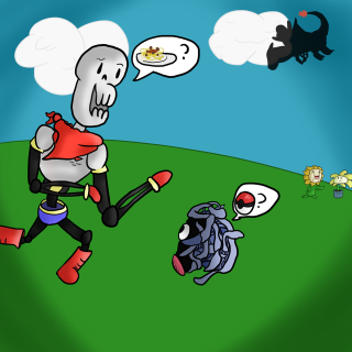 Cartoon man backpack running dog - 2 d game art free wallpaper for tablet