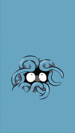 Cartoon character blue background octopus - free abstract wallpaper for mobile
