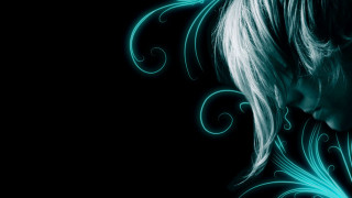 Woman blue background black background - a blue swirl free wallpaper for desktop