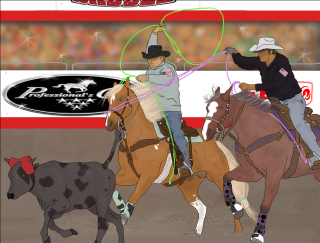 Man horse lasso dog running - a drawing of a man free wallpaper for desktop