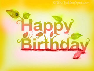 Happy birthday green plant yellow - a happy birthday card free wallpaper for desktop