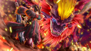 Dragon demon fight fireball sky - dragon free wallpaper