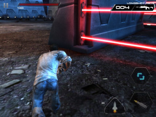 Man white shirt red lights - free gaming wallpaper