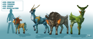 Animals group blue background sign - fantasy concept art free wallpaper