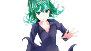 Green hair blue eyes manga 2 - flowing hair free wallpaper