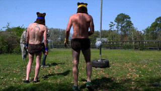 Couple people grass frisbee bear - one person free wallpaper