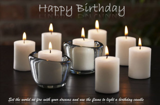Candles happy birthday message table - a group of candles free wallpaper
