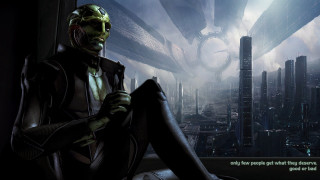 Futuristic man suit window city - the person free wallpaper