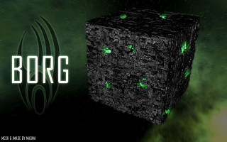 Black cube green eyes spider - artur grottger free wallpaper