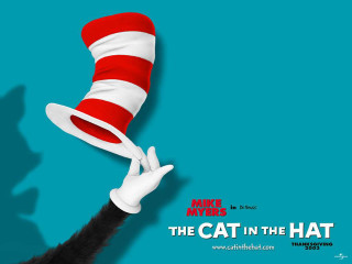 Cat in the hat holding - its head free wallpaper