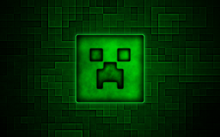Green square face dark room - a face free wallpaper