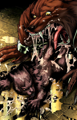 Cartoon monster attacking cat mouth - its mouth open free wallpaper for mobile