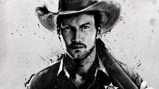 Cowboy man gun black white - a splash of paint free wallpaper