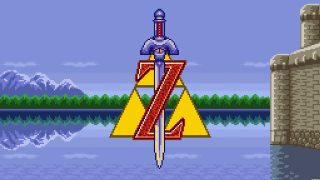 Pixel art sword tower lake - 2 d game art free wallpaper for desktop