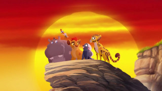 Cartoon animals cliff sunset red - a cartoon of a group free wallpaper