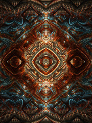 Colorful intricate flower square pattern - psychedelic free wallpaper for mobile