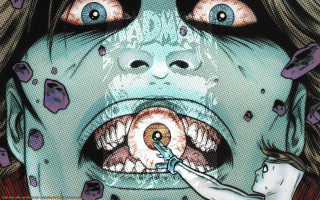 Woman toothbrush creepy face worm - brian bolland free wallpaper