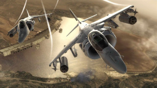 Fighter jets desert smoke flying - gear free wallpaper for desktop