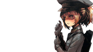 Woman hat uniform cellphone serious - the camera free wallpaper for desktop