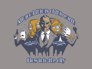 Man suit tie skull knife - the city free wallpaper