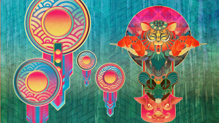 Cat mirror bird painting artwork - the other side free wallpaper for desktop